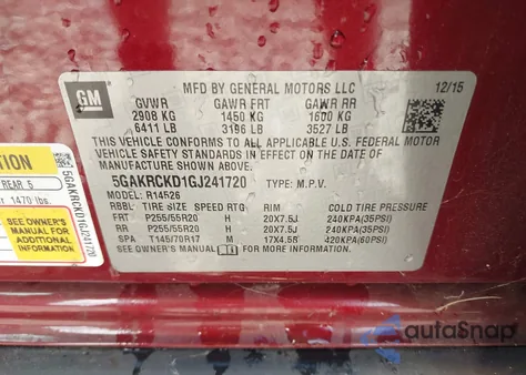 2016 Buick Enclave Premium z USA, uszkodzony, nr VIN 5GAKRCKD1GJ241720